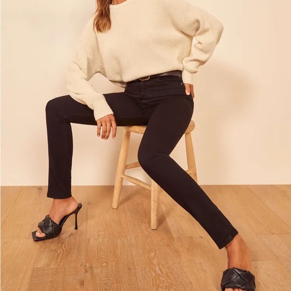 Reformation Denim - Reformation Harper Ultra High Rise Skinny Jeans in Black size 26